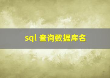 sql 查询数据库名